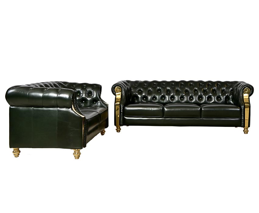 Rafa Leather Sofa Set Upto 35, Olive Green Leather Sectional