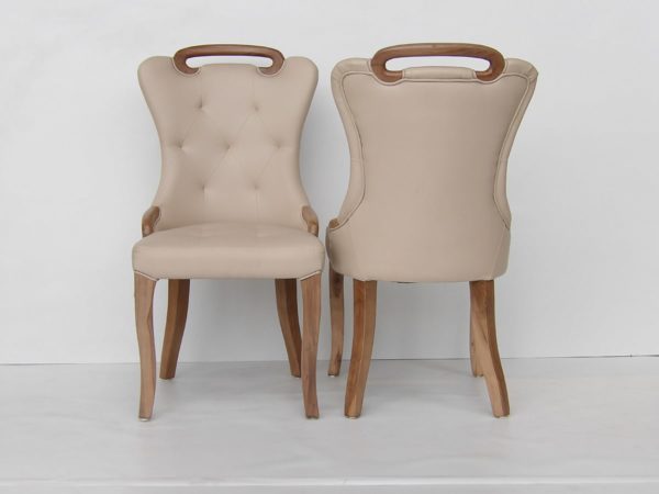 Beige ART Leather Dining Chair