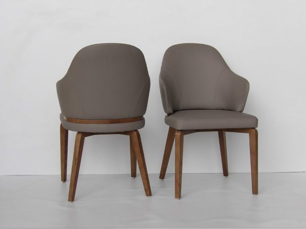 Grey ART Leather Dining Chairs