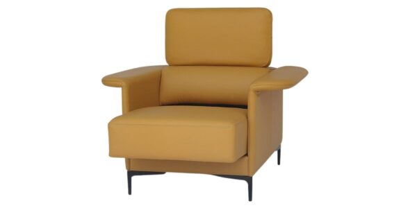 1 SEATER LEATHER SOFA WITH EXTENDABLE SEATS