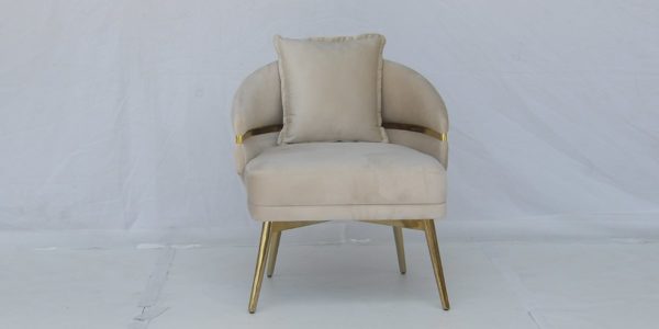 1 Seater Fabric Sofa Off White Colour