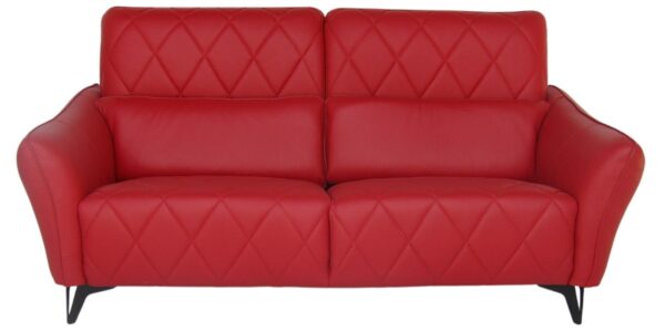 2 SEATER LEATHER SOFA (GALAXY RED COLOR)