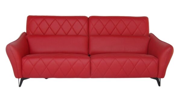 3 SEATER LEATHER SOFA (GALAXY RED COLOR)