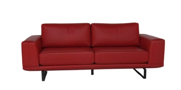 3 SEATER LEATHER SOFA (RED COLOR)