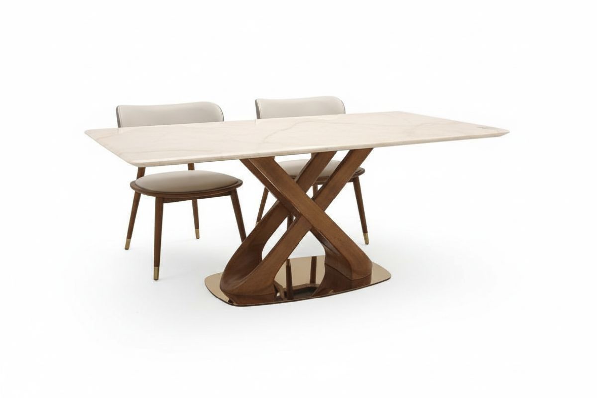 SQUARE ROTATING CENTRE TABLE WITH GLASS TOP