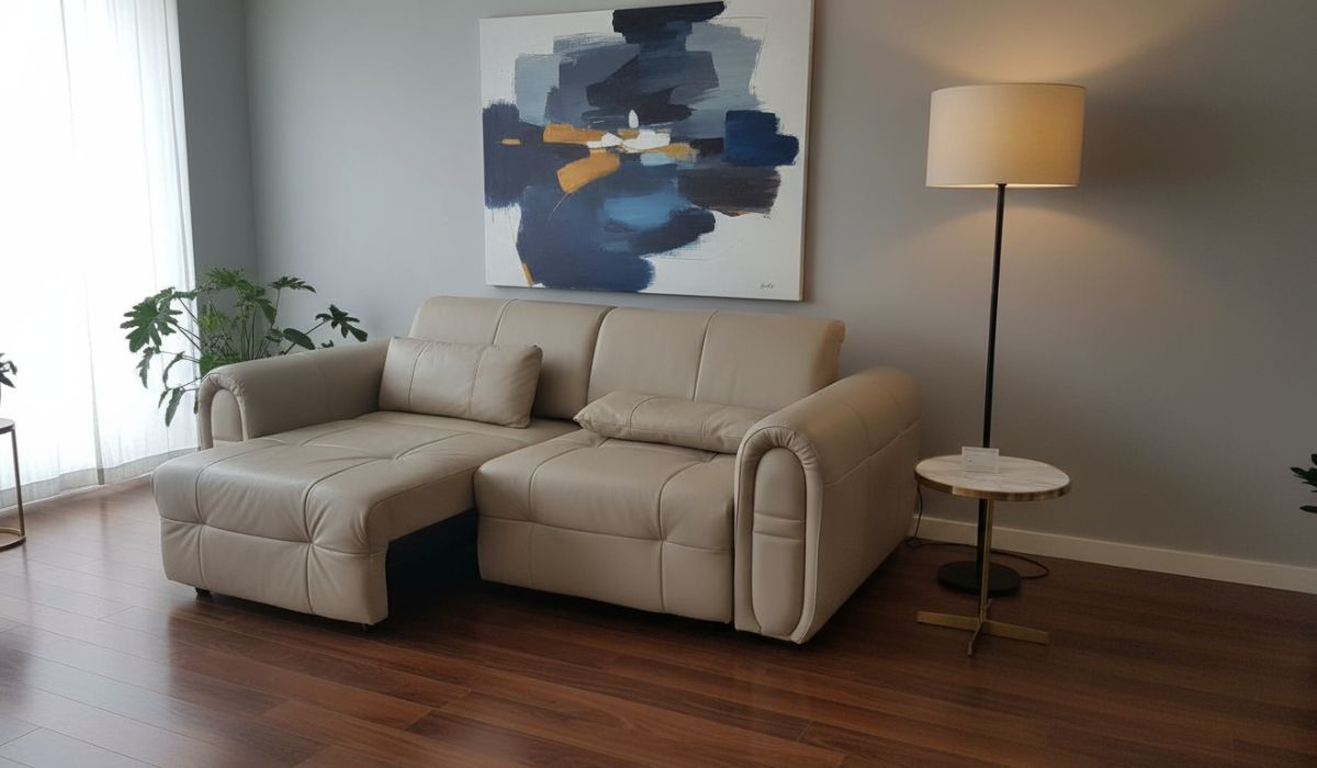 THREE SEATER FABRIC SOFA CUM DAY BED – 7