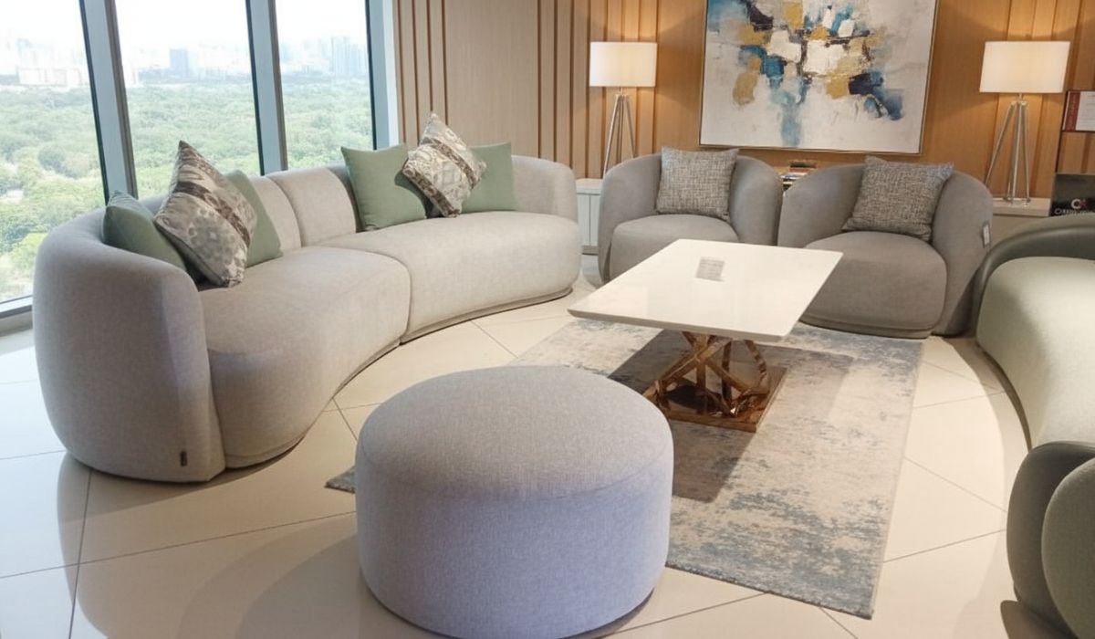 THREE SEATER FABRIC SOFA CUM DAY BED