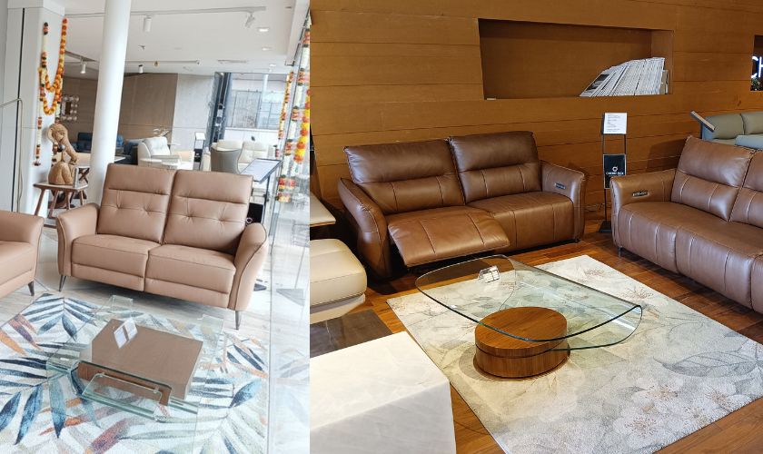 Electric recliner vs regular sofa comparison for Bangalore 2BHK apartment living room