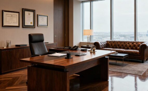 Corporate furniture suppliers in Bangalore — premium executive office desk and chair setup at Cherry Pick India