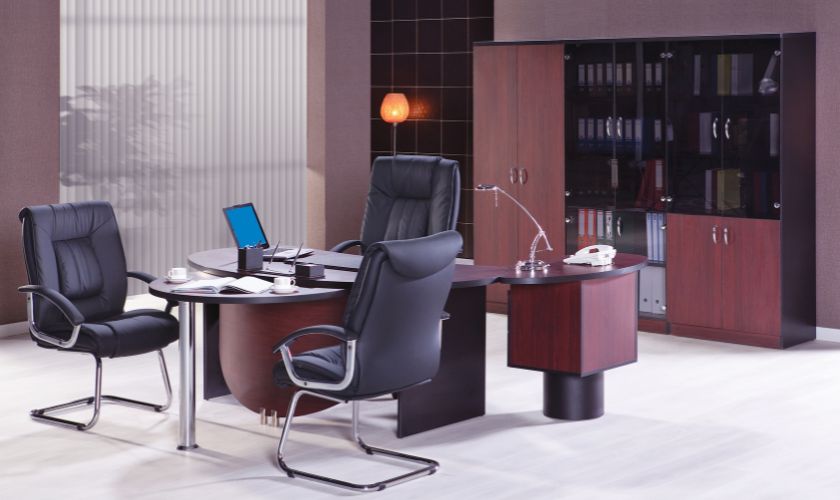 Office furniture for home and corporate Bangalore — premium corporate conference table and executive chairs