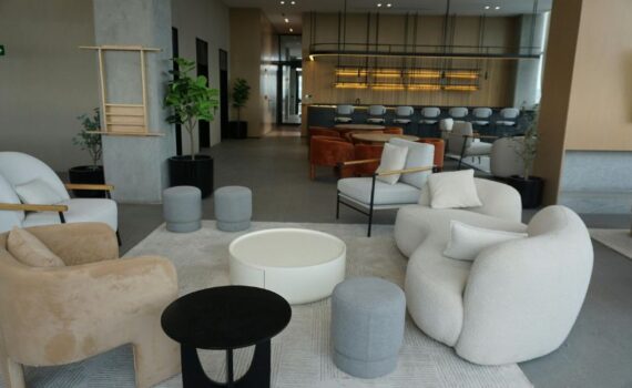 Office furniture for home and corporate Bangalore — premium ergonomic home office setup with desk and chair