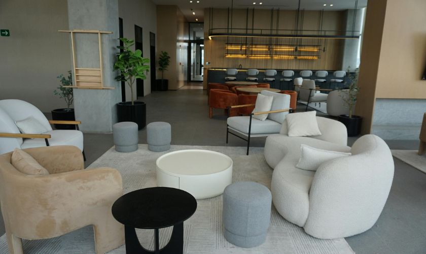 Office furniture for home and corporate Bangalore — premium ergonomic home office setup with desk and chair