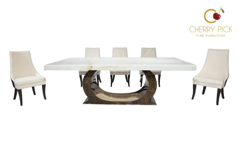 Marble vs wooden dining table Bangalore — Cherry Pick India imported marble top vs solid wood dining table material comparison
