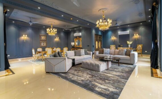 Sofa colour guide Bangalore — warm grey fabric sofa in neutral Bangalore 2BHK living room with natural light