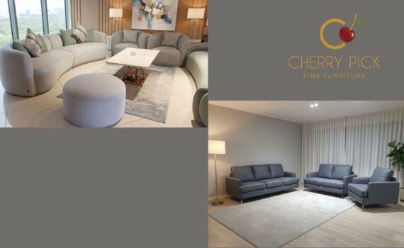 Leather sofa vs fabric sofa Bangalore — side by side comparison of Italian leather sofa and performance fabric sofa at Cherry Pick India