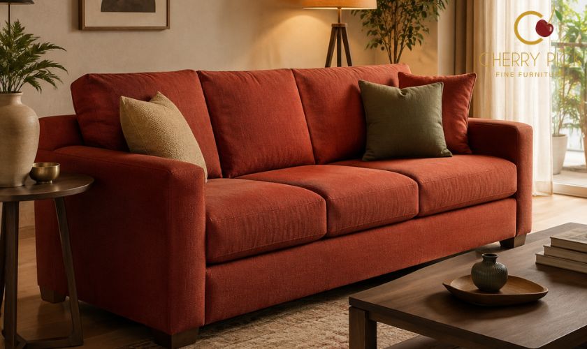 Couch price in India comparison: three seater sofas displayed across budget and premium tiers