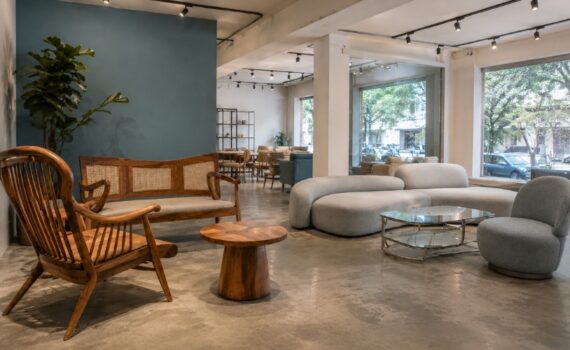 Tusky furniture alternatives in Bangalore: solid wood and imported furniture compared in a showroom